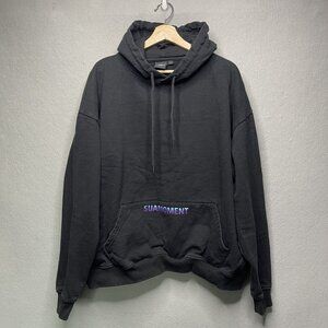 SuaMoment Mens Scratch Logo Pullover Hoodie Streetwear Size L